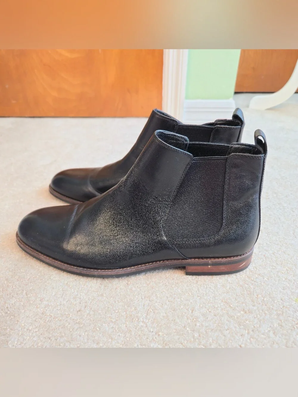 Men's Joseph Abboud Black Beaumont II Black Leather Chelsea Boot Size 10.5D
